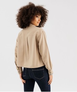 Chemise manches longues coupe courte et ample femme[MISSING]